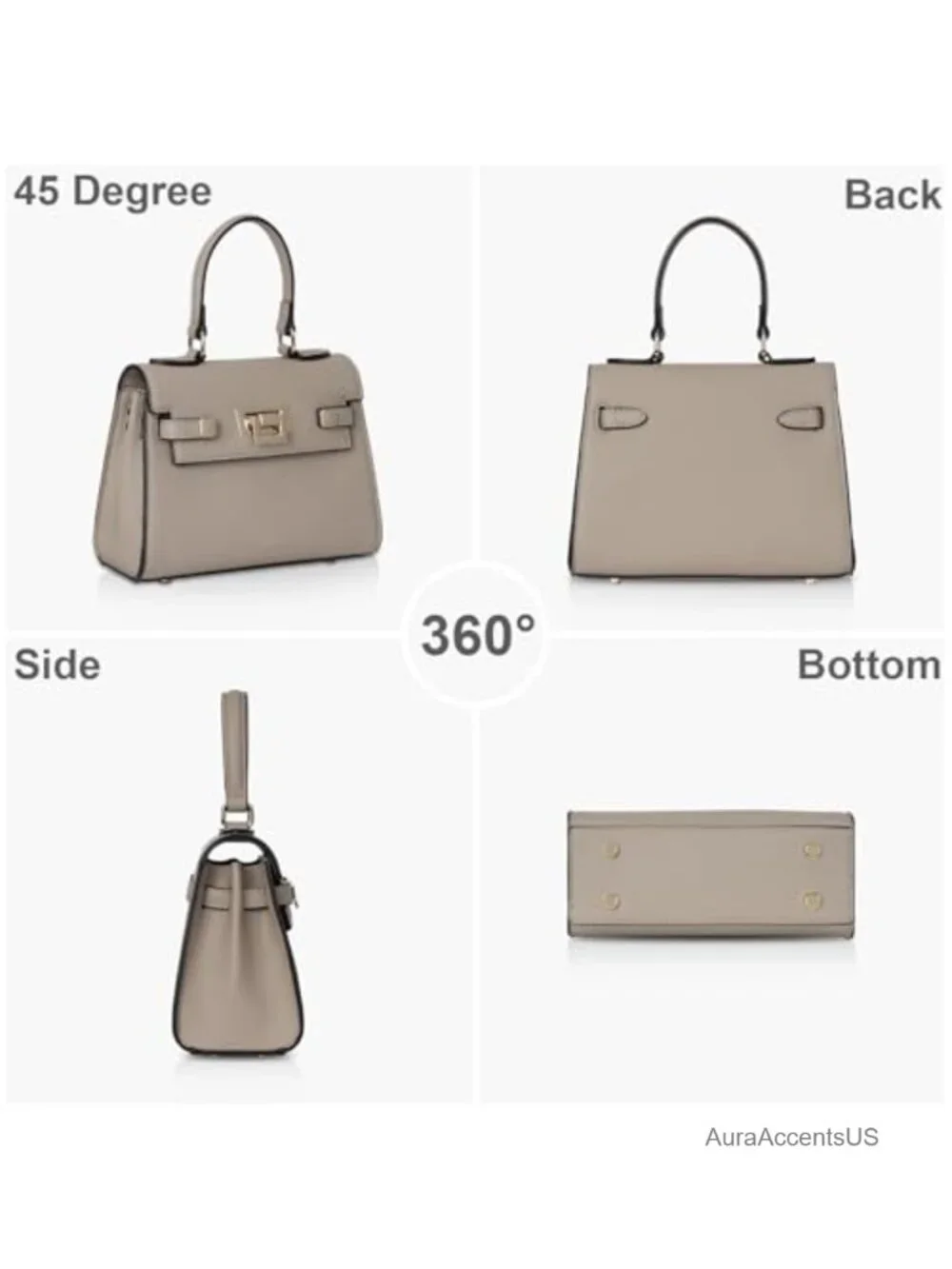 Faux Leather Mini Satchel Bag Top Handle Crossbody Purse with Detachable Strap